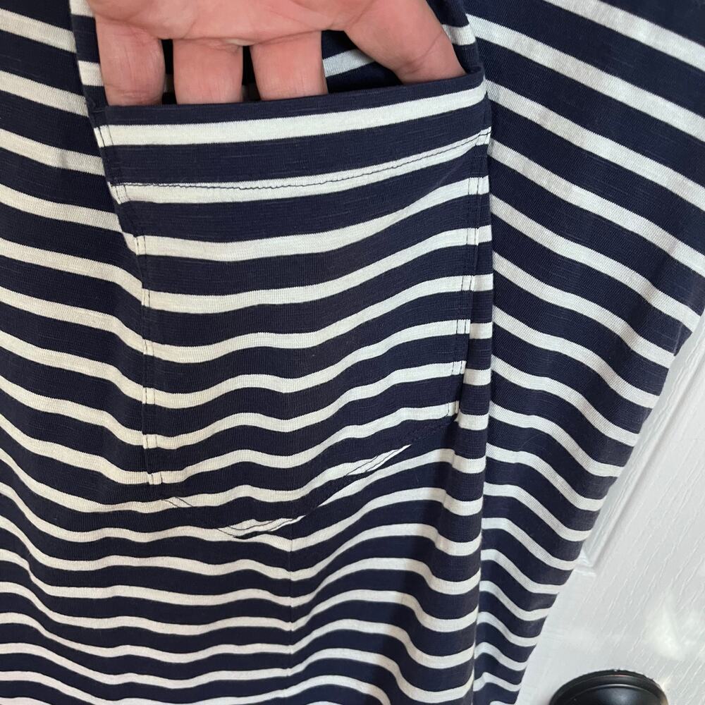 Toad & CO Cap Sleeve blue striped long dress-Size M - Picture 6 of 8